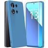 HOWKEKER Cover per Xiaomi Redmi Note 13 4G custodia con 1 Pezzi Pellicola Vetro Temperato, Custodia in Morbida Silicone Liquido Sottile Antiurto Cover per Xiaomi Redmi Note 13 4G (6.67) - Blu