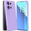 HOWKEKER Cover per Xiaomi Redmi Note 13 4G custodia con 1 Pezzi Pellicola Vetro Temperato, Custodia in Morbida Silicone Liquido Sottile Antiurto Cover per Xiaomi Redmi Note 13 4G (6.67) - Viola