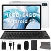 YESTEL Tablet 10 Pollici Sottile e Leggero con Schermo FHD 1920x1200, Android 11, 4GB di RAM e 64GB(Fino a 1TB) Octa-Core, Batteria da 8000mAh, 5MP + 13MP, Face ID, Wi-Fi, OTG, Type-C