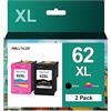 HALLOLUX Confezione da 2 cartucce 62XL 62 XL compatibili con cartucce d'inchiostro HP 62 per Envy 5540 5544 5545 5548 5640 5646 7640 OfficeJet 200 5740 5742 5744 (colore nero)