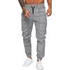 Yageshark Pantaloni da Jogging da Uomo - Sportivi Larghi a Quadri della Tuta Lunghi per Il Tempo Libero (Grigio Chiaro,M)