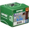 Spax, 0537900500603, Vite Terrazza, 5,0 x 60 mm, 100 pezzi, testa del cilindro, T-Star Plus, CUT, filettatura di fissaggio, in acciaio inox A2, antico, 1,4567
