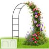 YAOBLUESEA Metal Garden Arch,YAOBLUESEA 2.4M Garden Archway Traliccio in acciaio verniciato a polvere per piante Rose di supporto Arrampicata Arco Decorazione del giardino (Nero)