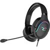 Subsonic - Cuffie da gioco Spectra per PS5 PS4 PC Xbox, cuffie gaming a LED con altoparlanti da 50 mm, microfono inclinabile, controllo del volume e pulsante mute integrato - Nero