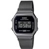 Casio A168WEMB-1BV Orologio digitale da uomo Vintage Collection Gunmetal Band Allarme cronografo Illuminatore, Canna di fucile