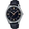 Casio MTP-V005L-1B5 - Orologio analogico da uomo con quadrante nero romano