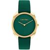 Calvin Klein Orologio Analogico al Quarzo da donna con cinturino in pelle Verde - 25200273