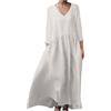 hahuha Abito casual da donna da donna a maniche corte con scollo a V elegante canotta gonna da donna casual tinta unita abito lungo allentato da donna abiti estivi da donna, bianco, XXL