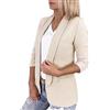 MJGkhiy Blazer Donna Elegante Corto Giacca Blazer con Tasche Casual da Giacche da Lavoro Coprispalle Formale Giubbotto Apertura Frontale e Maniche Lunghe Giacca Autunno Donna Elegante