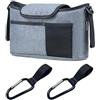 ZBHDEYG 1 borsa da appendere per passeggino, 2 ganci tascabili, portabicchieri per passeggino, borsa multifunzionale, organizer per passeggino