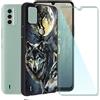 CXKJ Custodia per Nokia C31 (6.75 Pollice) + [2 Pezzi] Pellicola Vetro Temperato,Nero Cover Morbido Silicone Custodie TPU Cover,per C31 Antiurto Case - A24