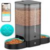 HoneyGuaridan 5L Distributore Automatico Cibo Gatti Doppio, 2.4G WiFi Dispenser Crocchette Gatto e Cani, 6 Pasti al Giorno, 2 Ciotole con Distribuzione in Porzioni Uguali, Controllo remoto dell'APP