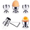thirei Portauova in Acciaio Inossidabile, Kitchen Rompi Guscio Uova 5 Pezzi, Vassoio per la Colazione Portauovo, Forma di Bicchiere da Vino Piccolo, Set Portauova