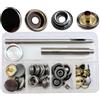 RERI Bottoni a pressione con utensile, 15mm nero metallo accessori per cucito bottoni da cucire utensile Jessey Snaps per fai da te artigianato tessuto, abbigliamento, borse
