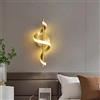 ELINKUME Luce da Parete a Spirale Creativa,Applique 12W LED con 3 Temperature di Colore Regolabili(3000K-6000K),luci Parete Decorative da Comodino,Apparecchio di Illuminazione per Camera da Letto(Oro)