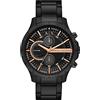 Armani Exchange Orologio da uomo, movimento cronografo, cassa in acciaio inossidabile nero da 46 mm con bracciale in acciaio inossidabile, AX2429