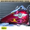 Kit 6 adesivi moto bobber chopper serbatoio parafango FIAMME FUOCO harley 2452