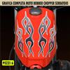 Kit 6 adesivi moto serbatoio FIAMME GRIGIO parafango bobber chopper harley 2453