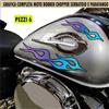 Kit 6 adesivi moto serbatoio parafango fiamme bobber vulcan chopper harley 2446