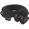EMOS - IP44 Cavo di prolunga 20 m - 2 prese Schuko - impermeabile, resistente agli urti, al calore e al freddo - 230 V, 16 A, 3680 W - isolamento in gomma - H05RR-F3G 1,5 mm2 - per uso esterno - nero