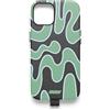 UNTAGS - Cover iPhone 13 Pro Max Graphic Tour - Materiale Effetto Pelle - Morbida Microfibra Interna Antigraffio - Nero