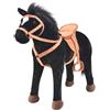 vidaXL Cavallo in Peluche in Piedi Nero