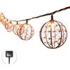 Wisdom Catena luminosa a Led decorativa con pannello solare 3,8 metri 10 sfere Bianco Caldo 2200K Wisdom