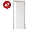 2 porte scorrevoli da interno frassino bianco, 80x210 cm