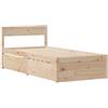 vidaXL Giroletto con Cassetti 75x190 cm in Legno Massello di Pino, Telaio Letto Singolo, Base con Struttura in Legno