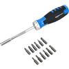 Amazon Basics Set di cacciavite magnetico a cricchetto, 12 pezzi in 1, Blu