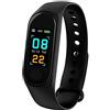 Lispeed Fitness braccialetto, impermeabile IP68 Fitness Trackers, schermo a colori, orologio fitness, smartwatch, cardiofrequenzimetro, contapassi per uomo e donna, chiamate SMS, per iPhone Android, Nero ,