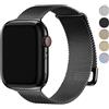 Fullmosa Cinturino Milanese per Apple Watch 40mm 41mm 38mm 44mm 45mm 46mm 49mm 42mm, Cinturino di Ricambio Acciaio Compatibile con iWatch Serie 10 9 8 7 6 5 SE 4 3 2 1 Ultra 2, Donna e Uomo, Nero