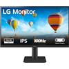 LG 27MS550 Monitor 27 Full HD LED IPS, 1920x1080, 100Hz, Audio Stereo 4W, 2x HDMI 1.4 (HDCP 1.4), AUX, Schermo Antiriflesso, Altezza Regolabile, Flicker Safe, Nero