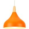 iDEGU Lampada a Sospensione Retrò LED Lampada a Soffitto in Legna Metallo Moderna Lampadario a Forma di Goccia Stile Scandinavo Plafoniera per Soggiorno Sala Da Pranzo, 20 cm (Arancione, 1 Pezzo)