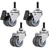 castors 4 Ruote In Gomma 2 Pollici 50mm M6 / M8 / M10 Filo Doppia Ruota Silenzioso Universale Girevole Sostituzione Rotelle Per Mobili Con Freno Ruote Piroettanti Per Carrello Divano Sedia - 200 Kg - (Vite)