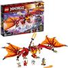 LEGO NINJAGO L'Attacco del Dragone del Fuoco, Drago Giocattolo Ninja per Bambini con le Minifigure di Kai, Zane e Nya, 71753