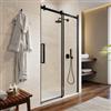 DEGHI Box doccia nicchia 130 cm scorrevole vetro anticalcare trasparente e profilo nero 200h - Lucy