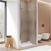 DEGHI Box doccia nicchia 105 cm soffietto vetro anticalcare trasparente e profilo cromo 195h - Flexy