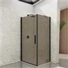 DEGHI Box doccia 70x90 cm battente 90 cm con vetro temperato bronzato e profilo nero 195h - Nilo