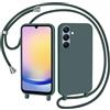 AOMYKE Cover per Samsung Galaxy A25 5G con Cordino, Custodia con Laccio Collana Tracolla Collo Liquido Silicone Antiurto TPU Antiurto AntiGraffio Case - Verde
