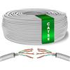 Mr. Tronic Cavo Ethernet Cat 5E da 100m Bulk, Cavo di Rete LAN Cat 5E ad Alta Velocità Per Connessione Internet Veloce 1 Gbps - 100 MHz AWG24 Sfuso | UTP CCA (100 Metri, Grigio)