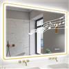 STARLEAD Oro Specchio-LED-Bagno-con-Luce 100x70cm, Bluetooth, 3 Colori Luce, Dimmerabile, Antifog, Memoria, IP44, Vetro Temperato, Orizzontale/Verticale, Cornice non Metallica