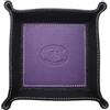 FrasiBags Vassoio Svuotatasche in Vera Pelle Quadrato, Centrotavola Portaoggetti Svuota Tasche in Pelle, Moderno Vassoio Portachiavi Ingresso, Svuotatasche Design Moderno Made in Italy (Viola)