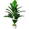 AIVORIUY Piante Finte da Interno Grandi Alberi Artificiali con Vaso, Piante Faux Verde Decorazione Casa Soggiorno Sala da Pranzo Ingresso Camera da Letto Ufficio Giardino (80cm Banana Verde)
