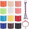PH PandaHall PandaHall 12 Colori 2mm Filo di Poliestere Cerato Filo Cerato Cordoncino per Collane per Braccialetto Gioielli Fai da Te Fai da Te Forniture macramè, 10 m/Rotolo, Totalmente 12 Rotoli