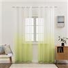 MIULEE Voile Tende Trasparenti con Occhielli Sfumato Verticale Tenda per Finestra per Soggiorno e Camera da Letto 2 Pannelli 140 x 260 CM Verde