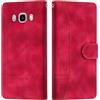 FERLAN Cover per Samsung Galaxy J510/J5 2016, Flip Custodia Portafoglio Caso Libro Pelle PU e TPU Silicone Antiurto Cover per Samsung Galaxy J510/J5 2016,Rosso