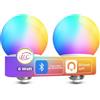 iLC Lampadine Alexa E27, G80 6W LED Lampadina Smart, Compatibile con Alexa (sono necessari i dispositivi Echo), 2700K Luce Bianca Calda + Multicolore (2 pezzi)