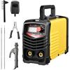 Hlieeosfcn Saldatrice,Hlieeosfcn 120A IGBT Inverter Saldatrice,220V Arc Saldatore elettrico portatile Saldatore,digitale LCD morsetto di messa a terra, maschera, spazzola, bacchette di saldatura