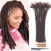 Huarisi 0.6cm Thickness 12 Inch 20Strands Dark Brown Human Hair Dreadlock Extensions for Women Full Head Handmade Permanent Loc Extensions Real Hair Men Color 4 Can Be Curled and Twisted